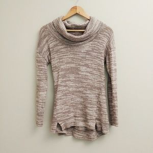 NWOT Aerie Soft Grey Marled Cowl Neck Sweater